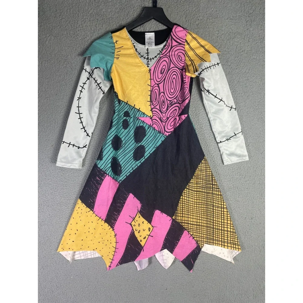 Disney Nightmare Before Christmas Sally Patchwork Costume Dress Girls 9/10 Pink